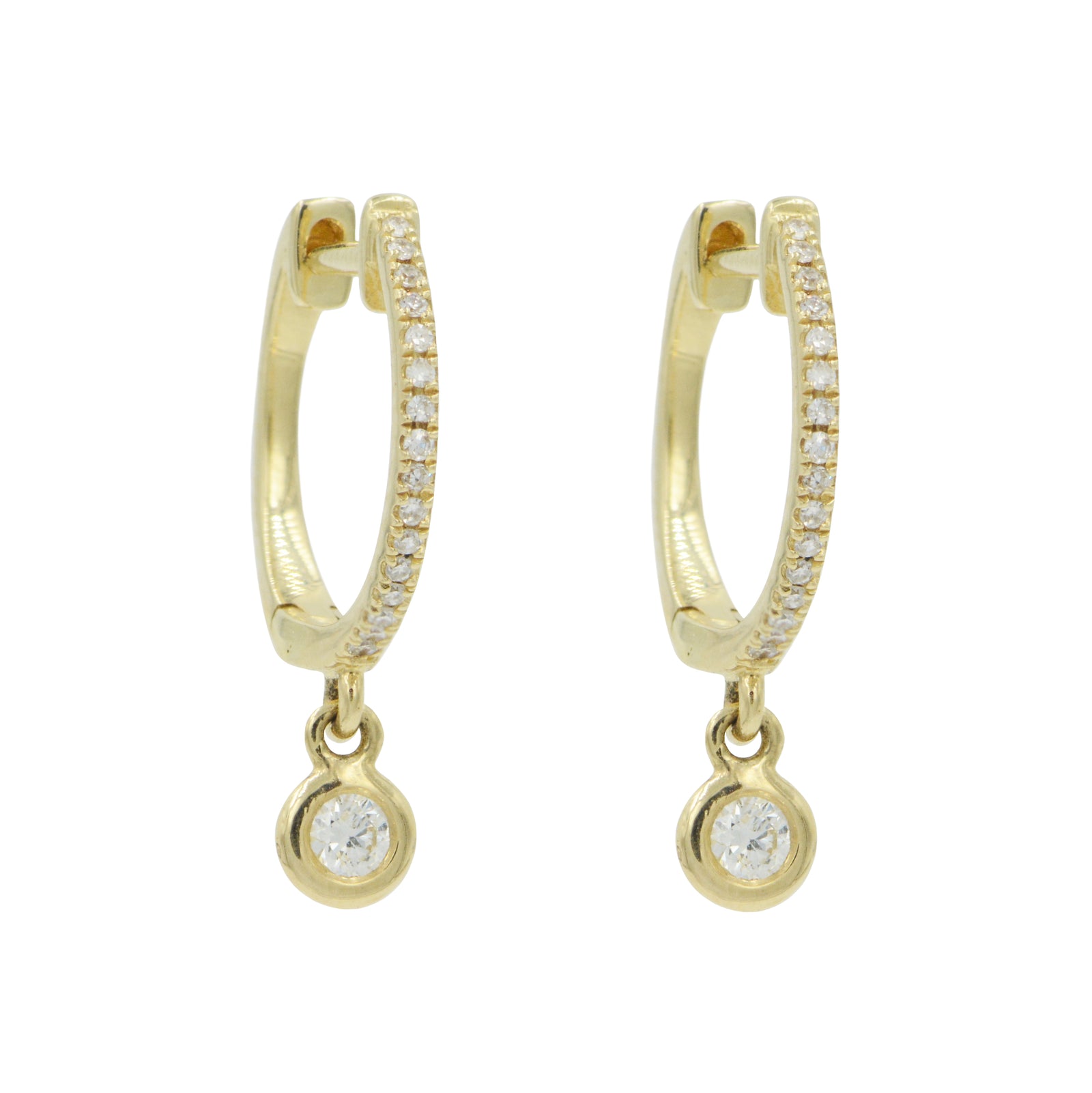 Huggies with Diamond Drops