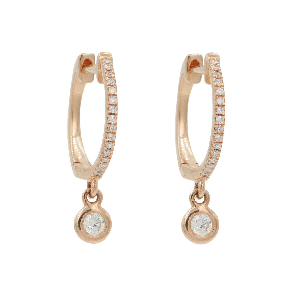 Huggies with Diamond Drops