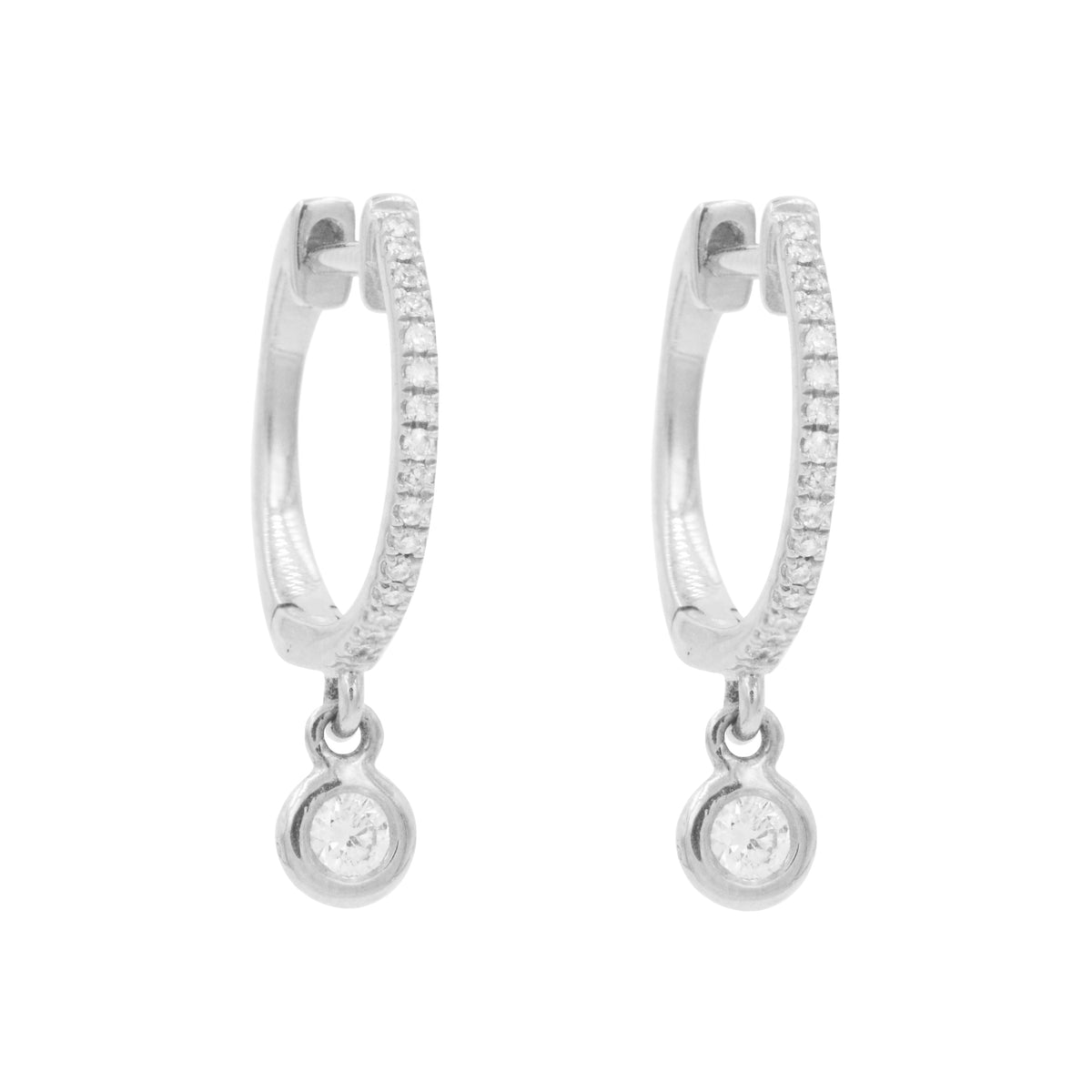 Huggies with Diamond Drops