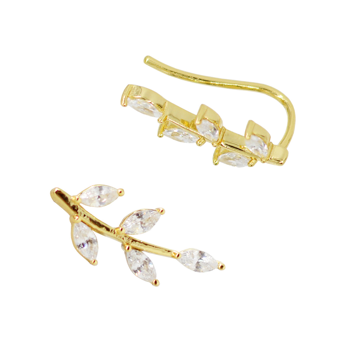 Olive Branch Crawler Earrings