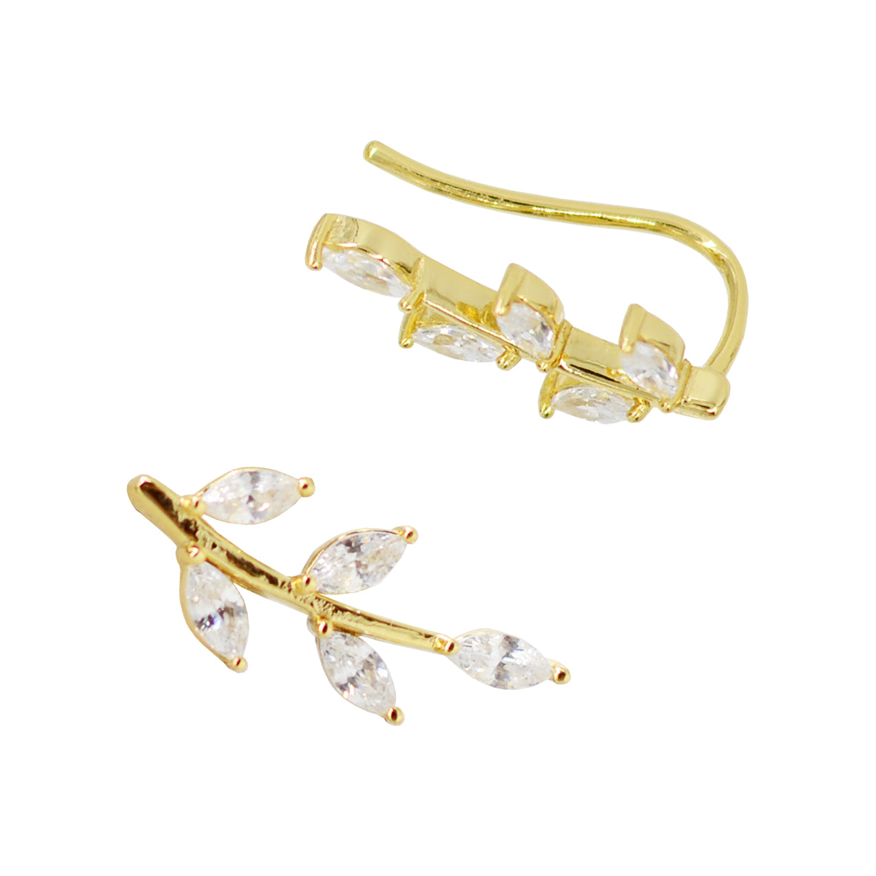 Olive Branch Crawler Earrings