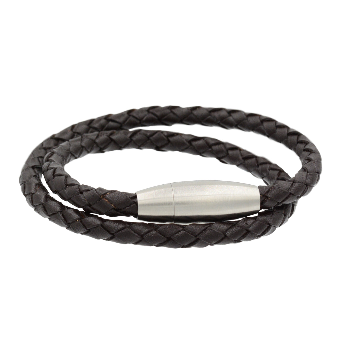Double Wrapped Men&#39;s Leather Bracelet