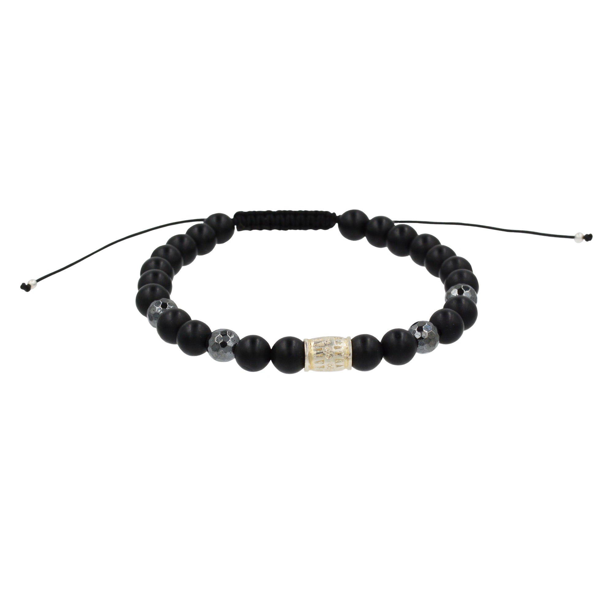 Black Onyx with silver beads