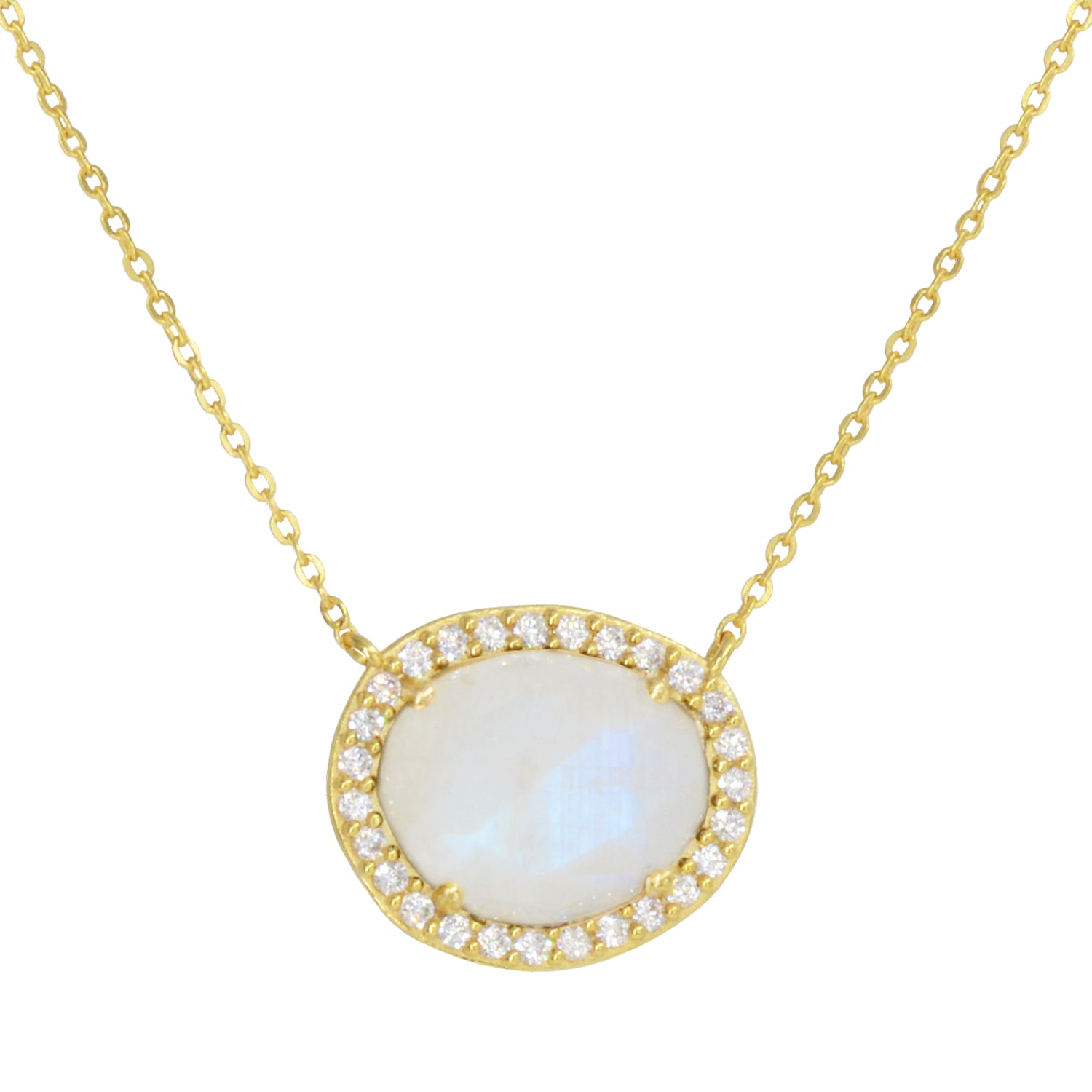 Azizi Necklace With Crystals - Moonstone