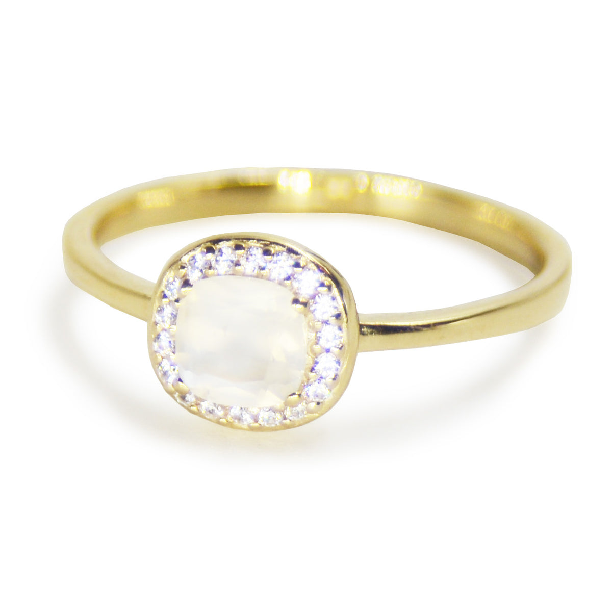 Mini Moonstone Pave Ring