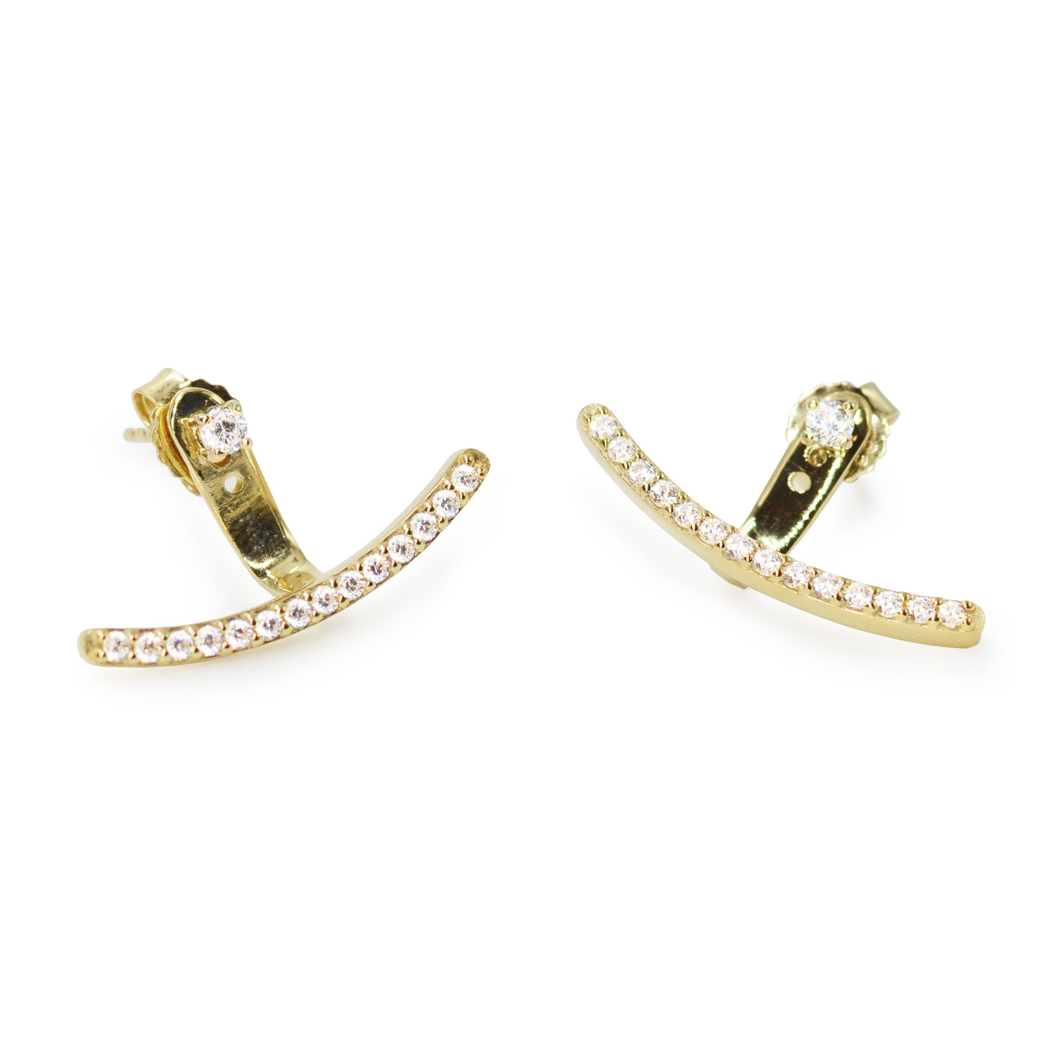 Bridal Ear Jacket Minimal Bridal Earrings Gold Ear Jacket - Etsy | Bridal  earrings studs, Bride earrings gold, Simple wedding earrings