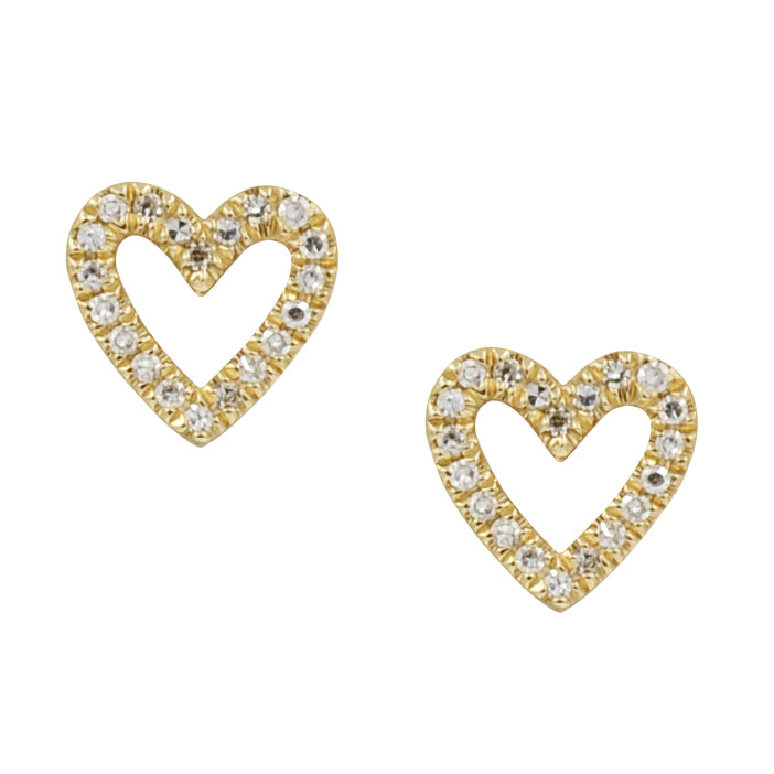 Diamond Heart Studs