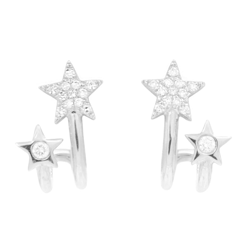 Albert`s 14k White Gold Star Earrings 02/256W