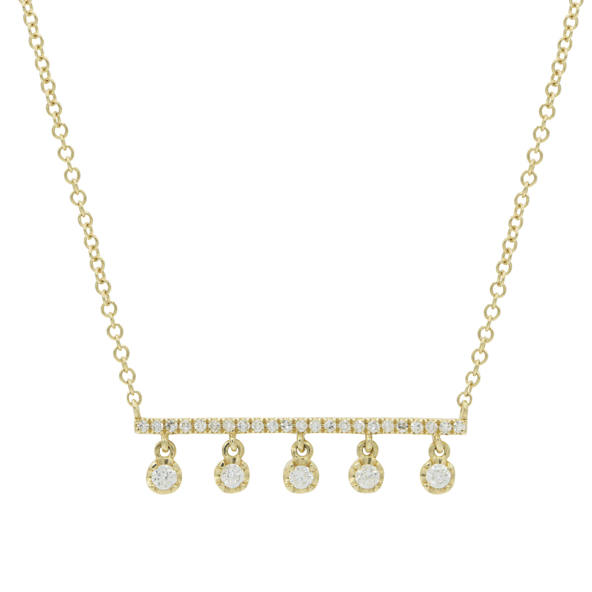 Diamond Bar With Drops Necklace