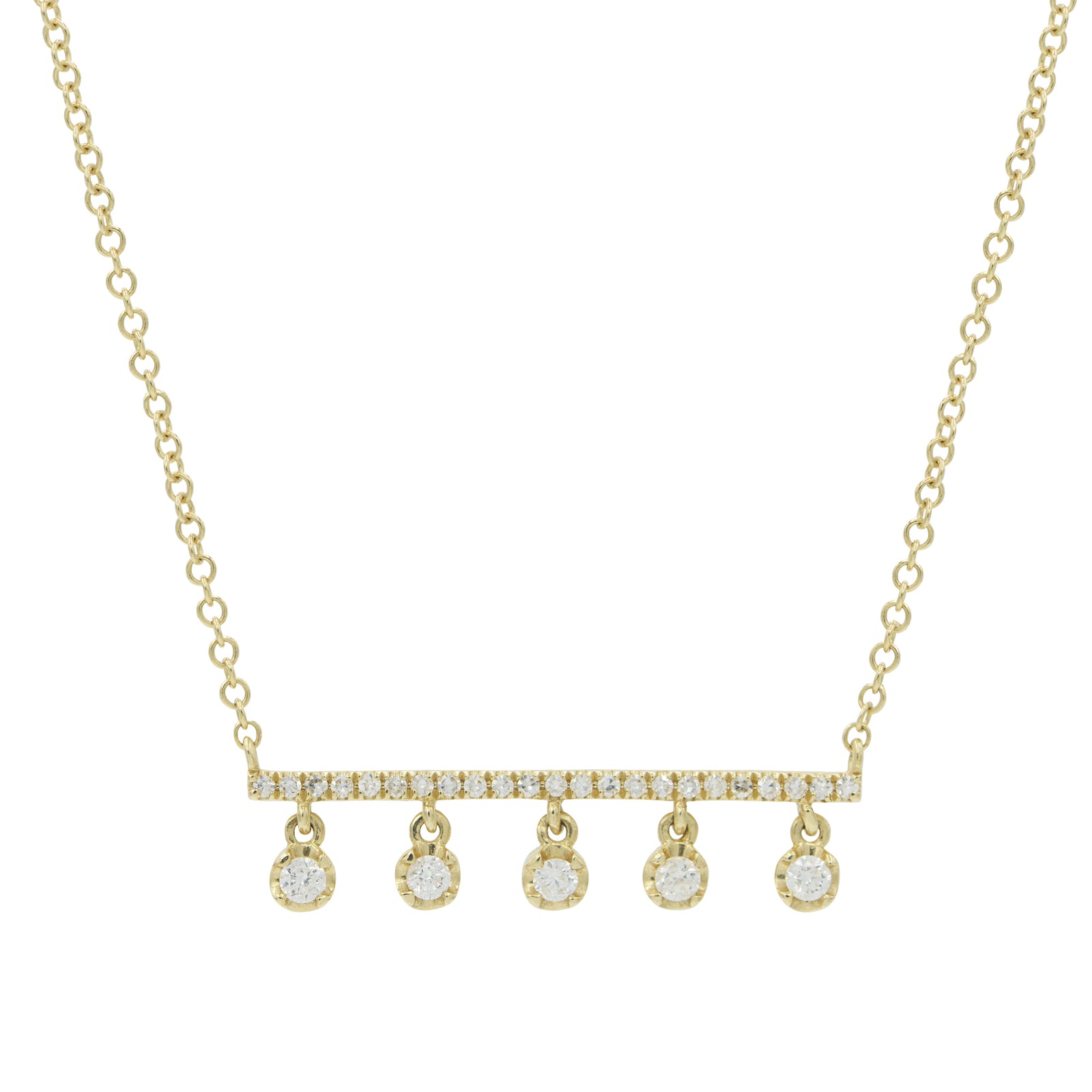 Diamond Bar With Drops Necklace
