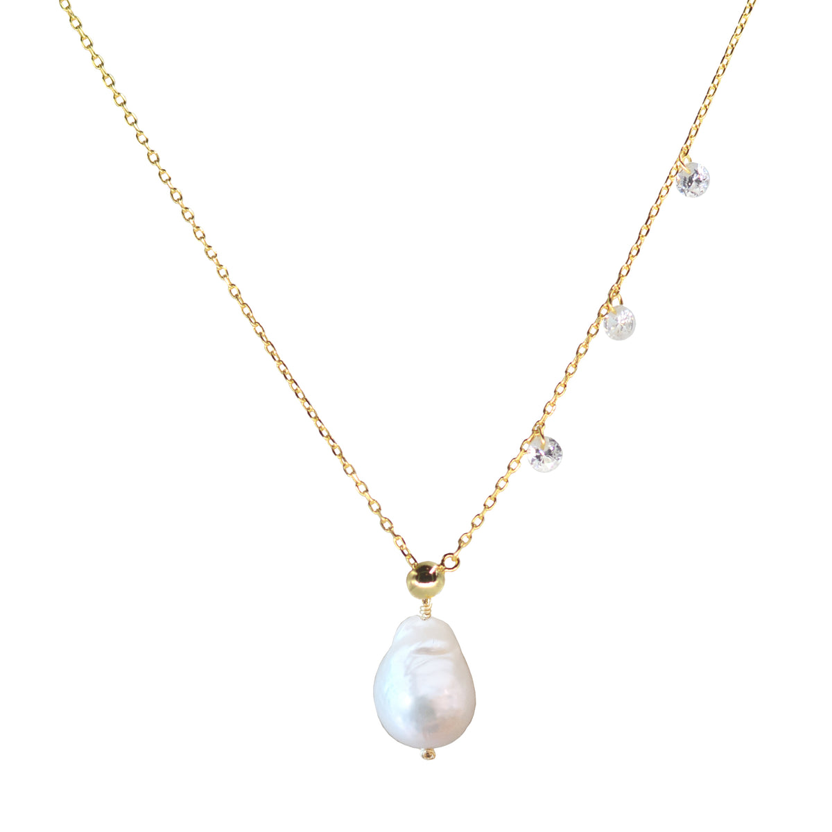 Double Slider Lariat with Pearl Drop - KAMARIA