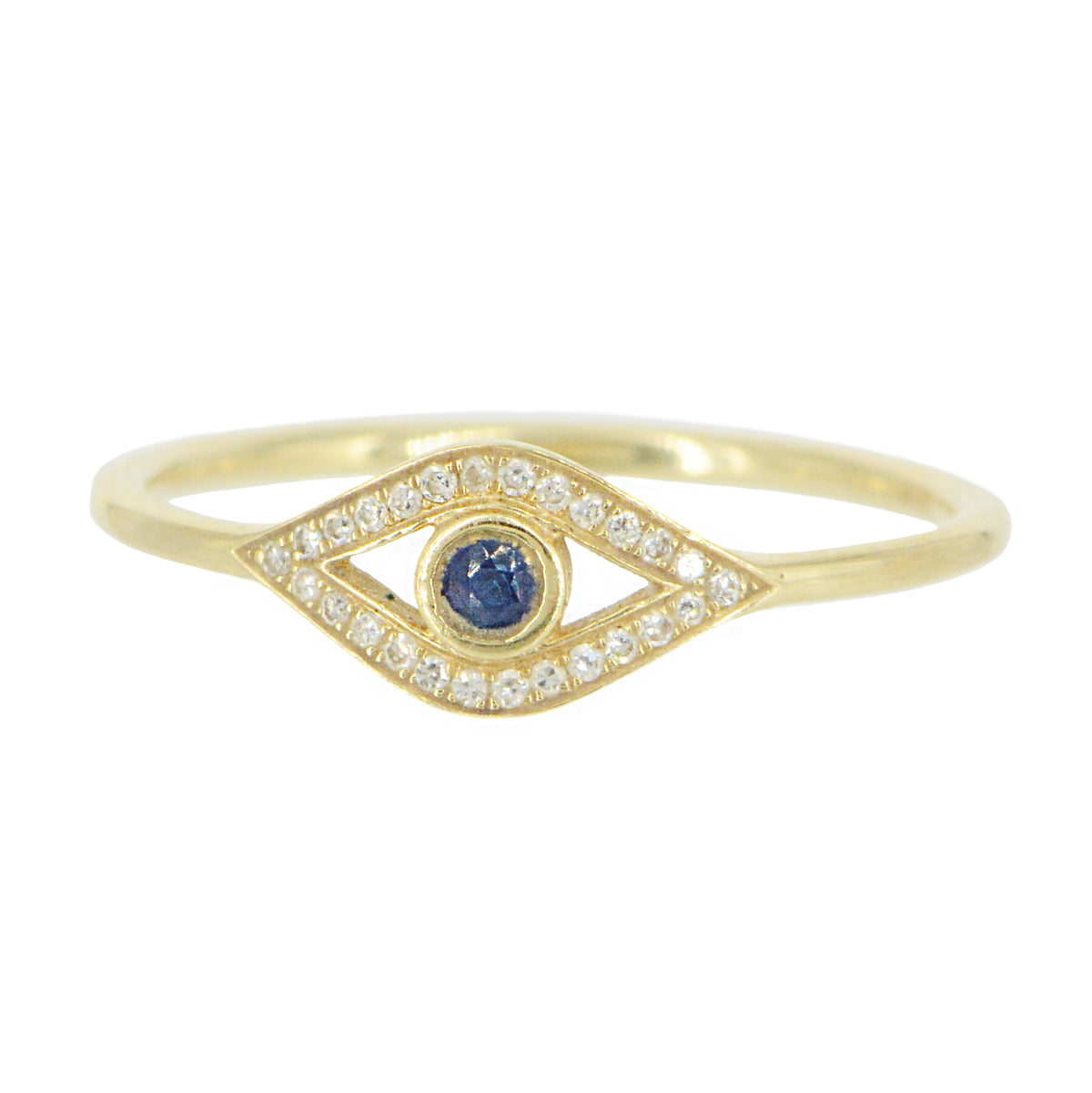 Evil Eye Ring with Sapphire and Diamonds