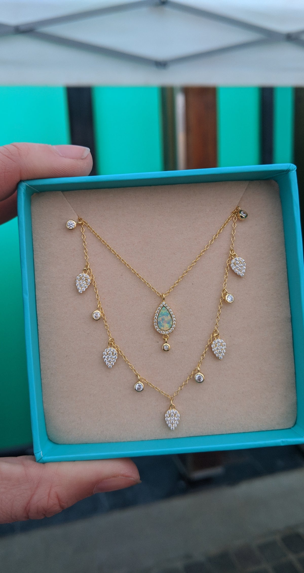 Opal Teardrop Necklace