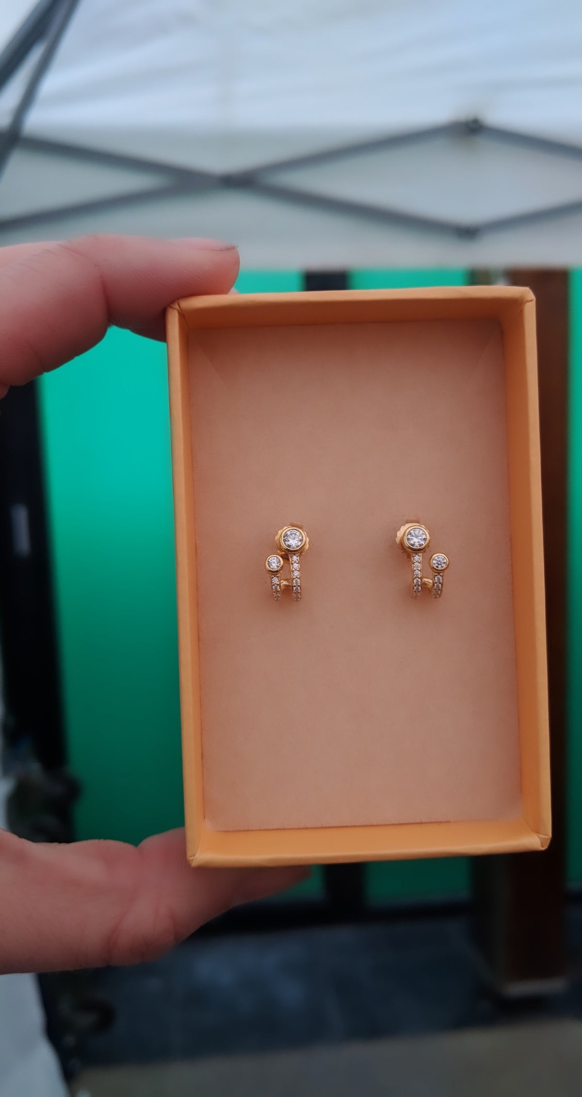 Double Circle Huggie Earrings