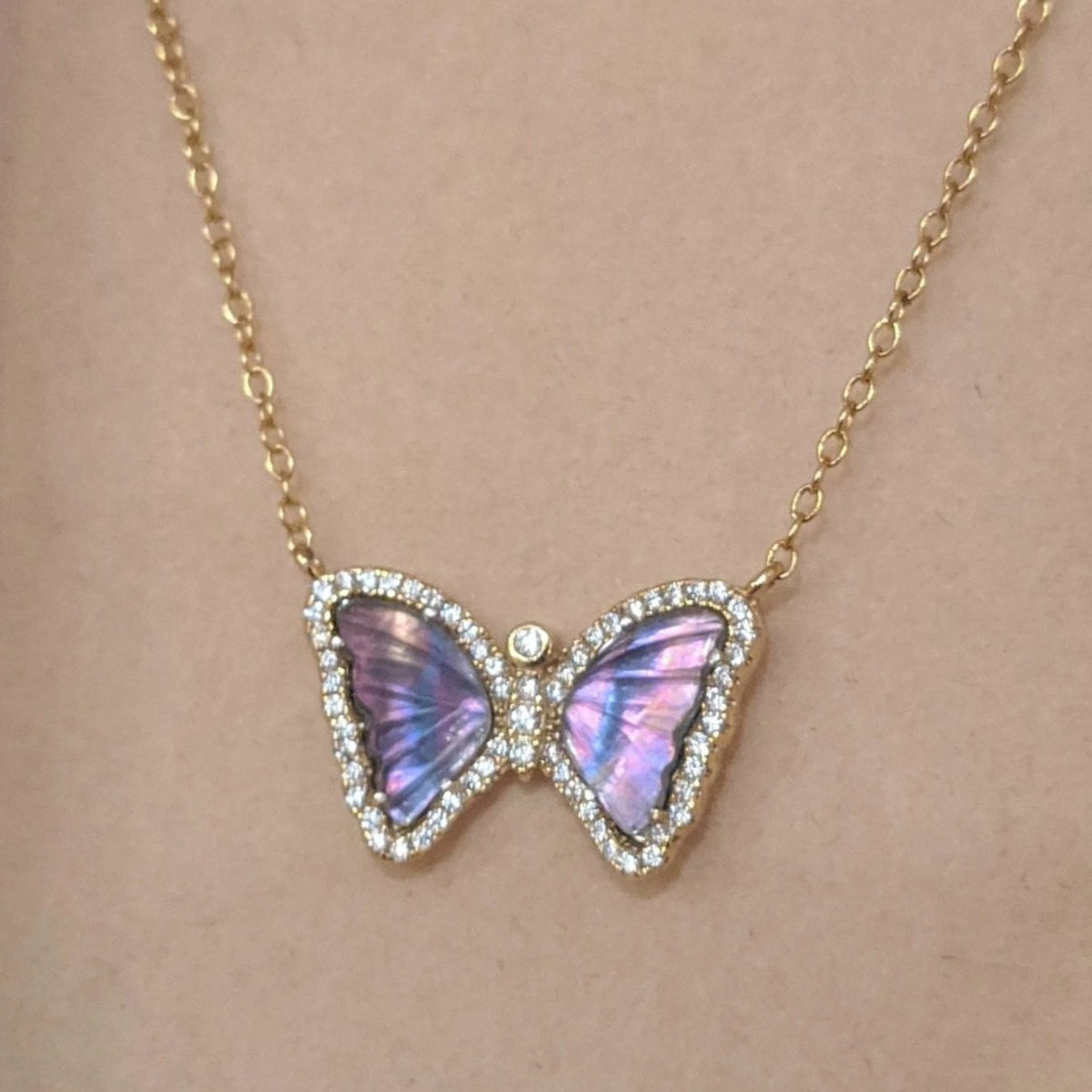 Mini Mother-of-Pearl Butterfly Necklace