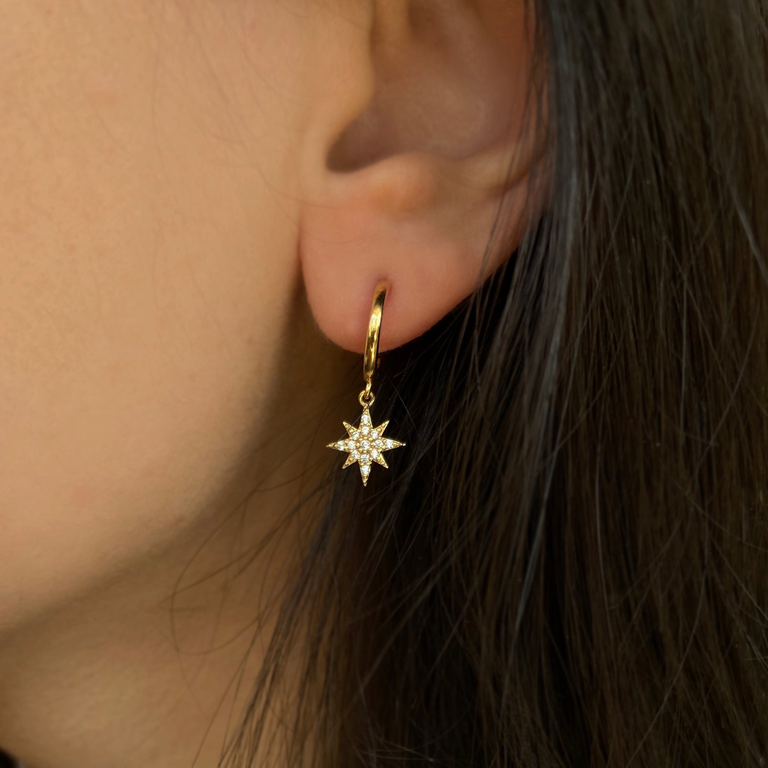 Star Huggie Earrings