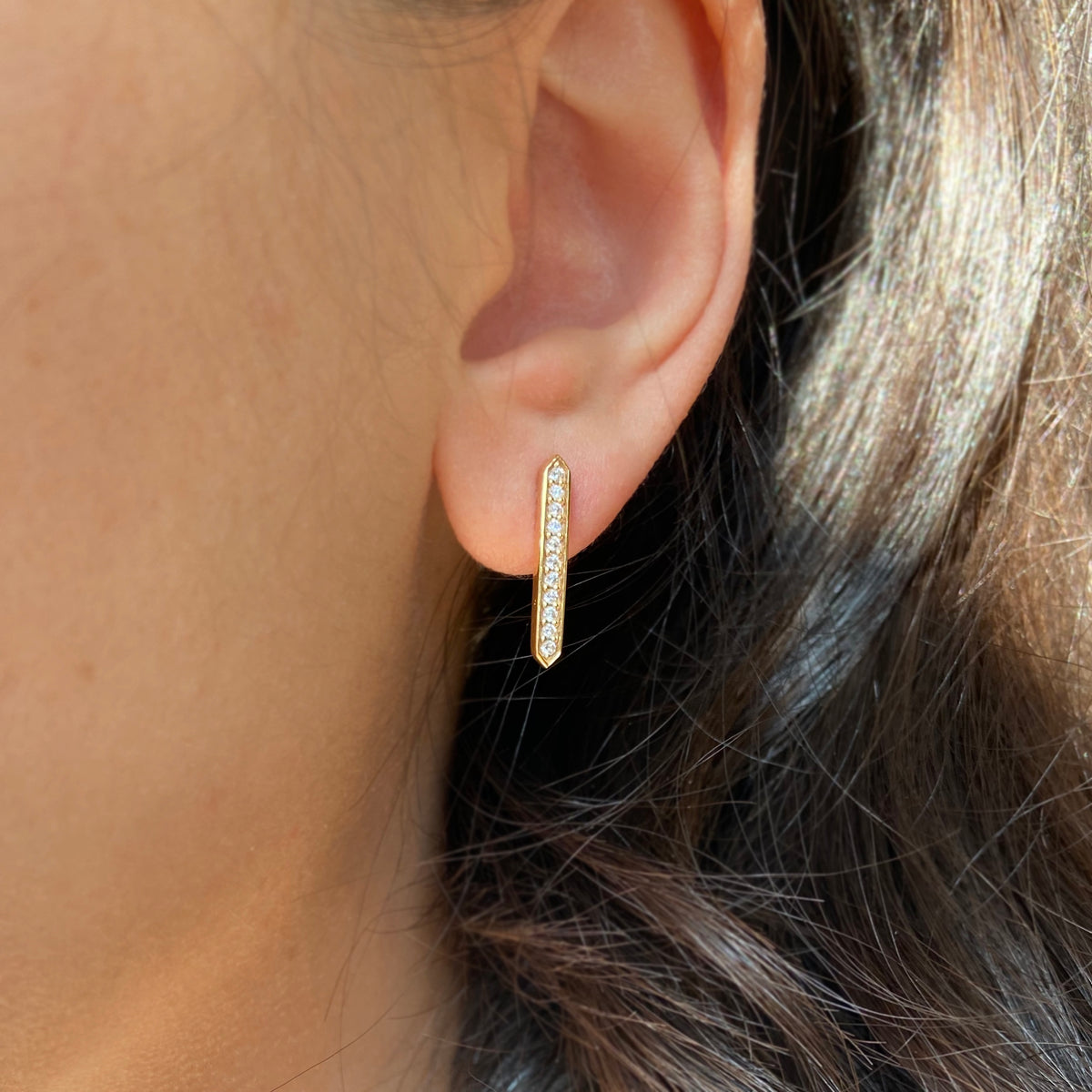 Stick Bar Stud Earrings