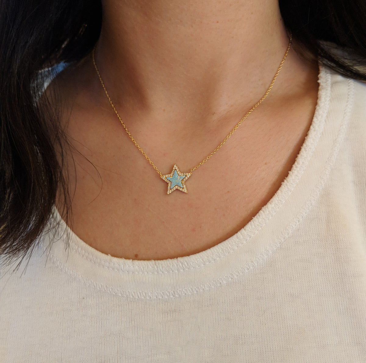 Opal Star Necklace