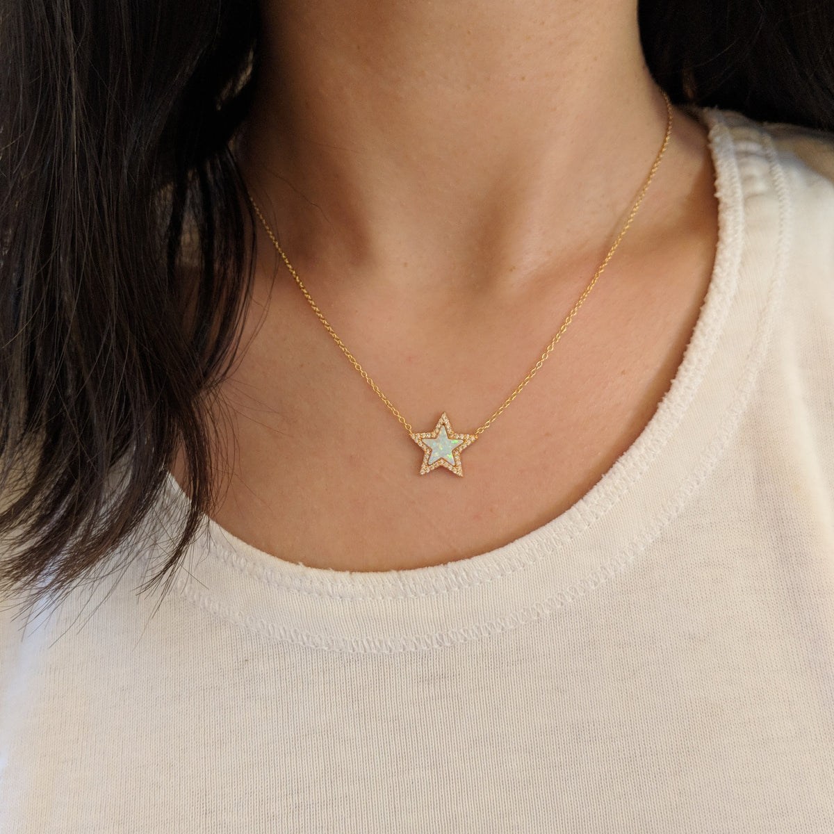 Opal Star Necklace