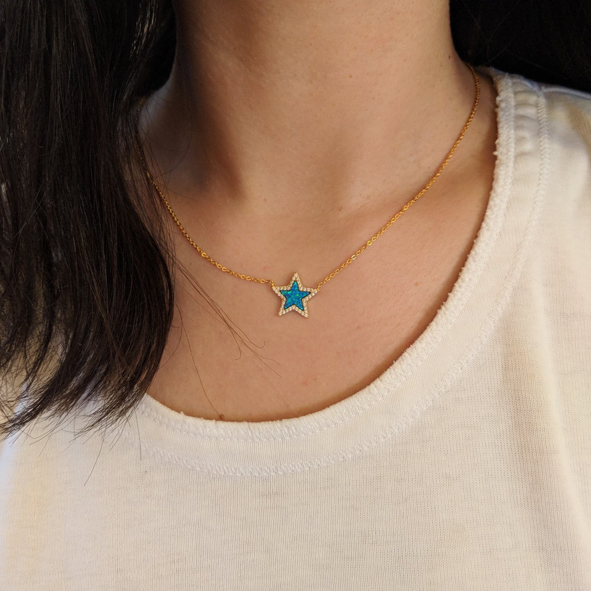 Opal Star Necklace
