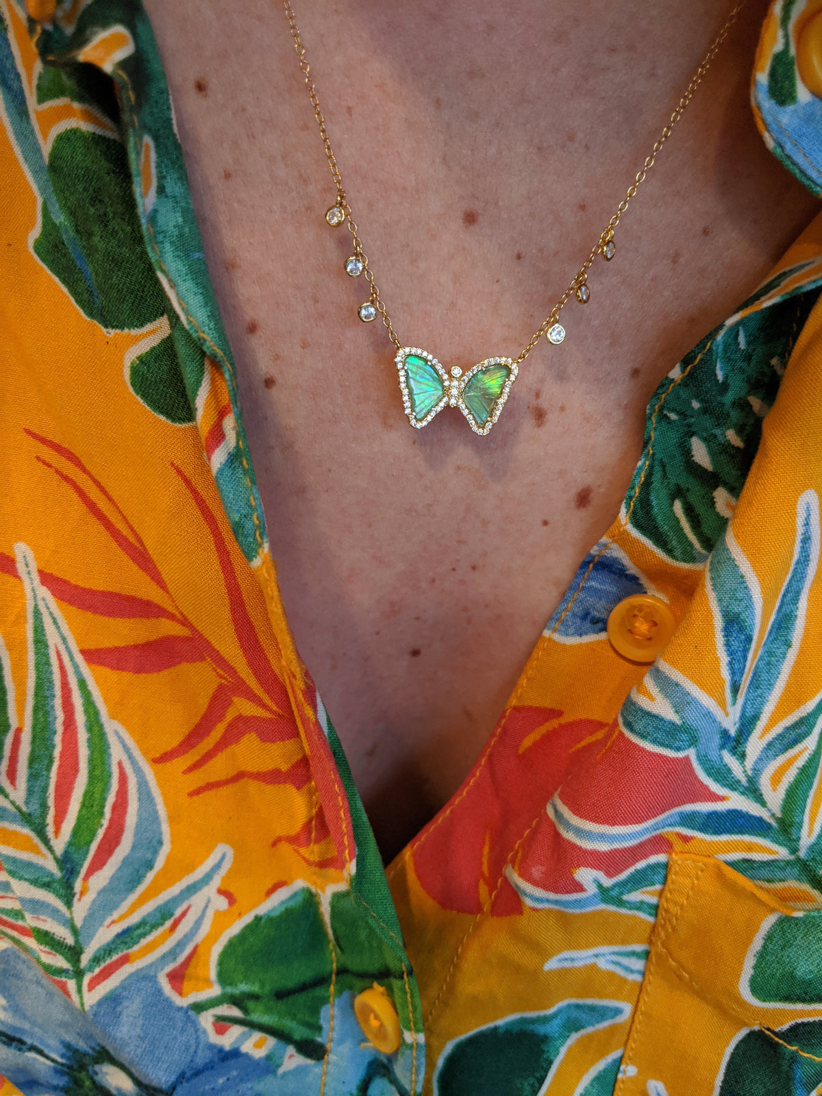 Mini Mother-of-Pearl Butterfly Necklace