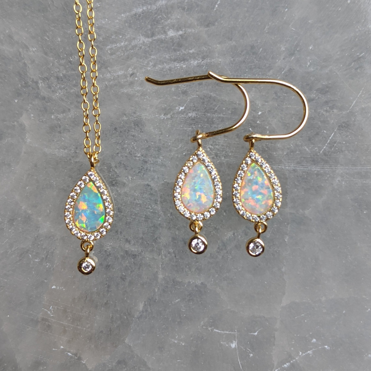 Opal Teardrop Earrings