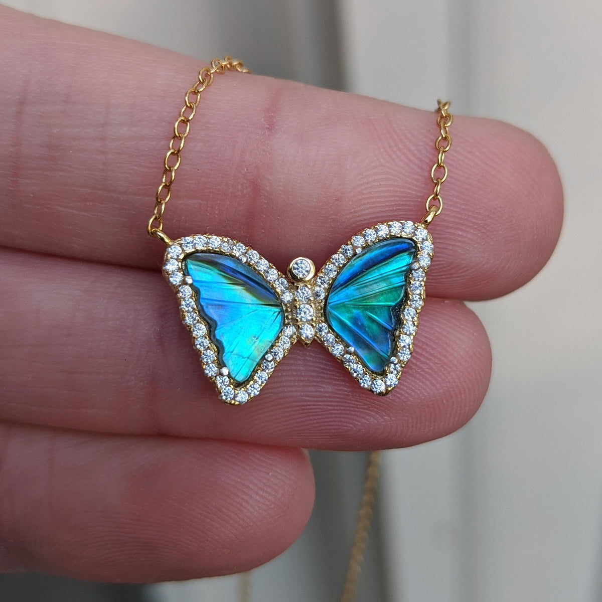 Mini Mother-of-Pearl Butterfly Necklace