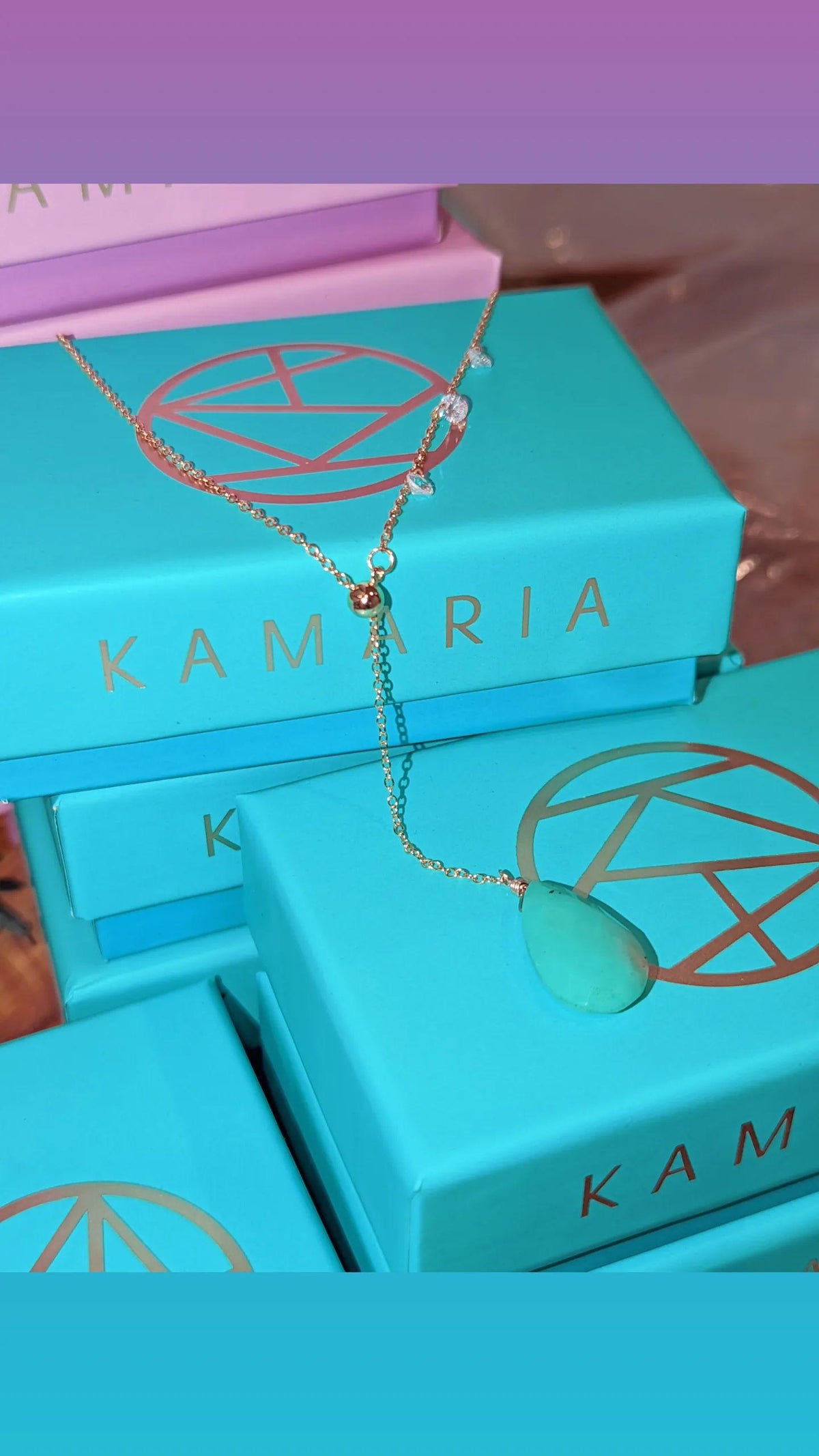 double slider lariat with chrysoprase briolette drop gold