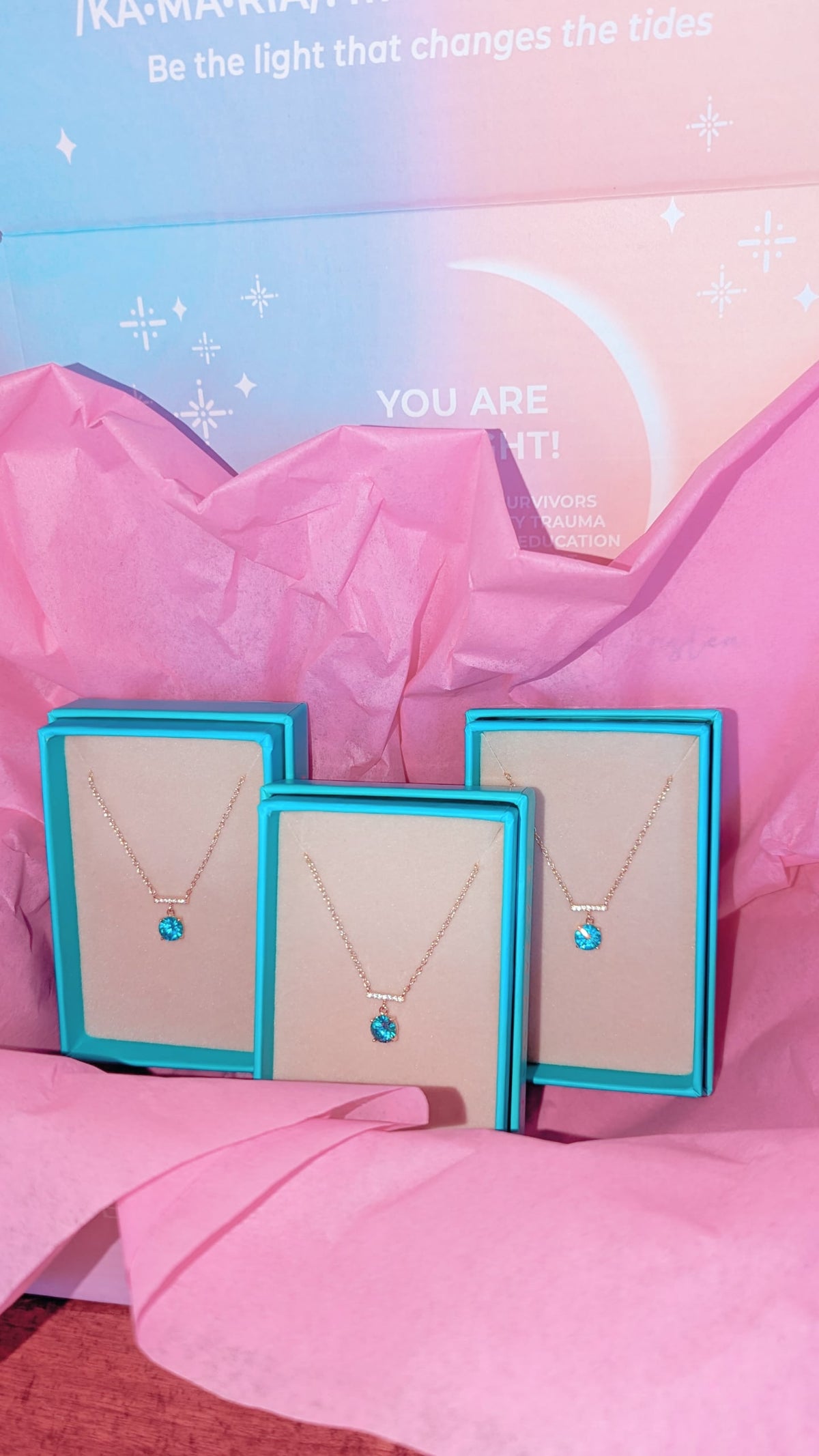 Birthstone Solitaire and Crystal Bar Necklace