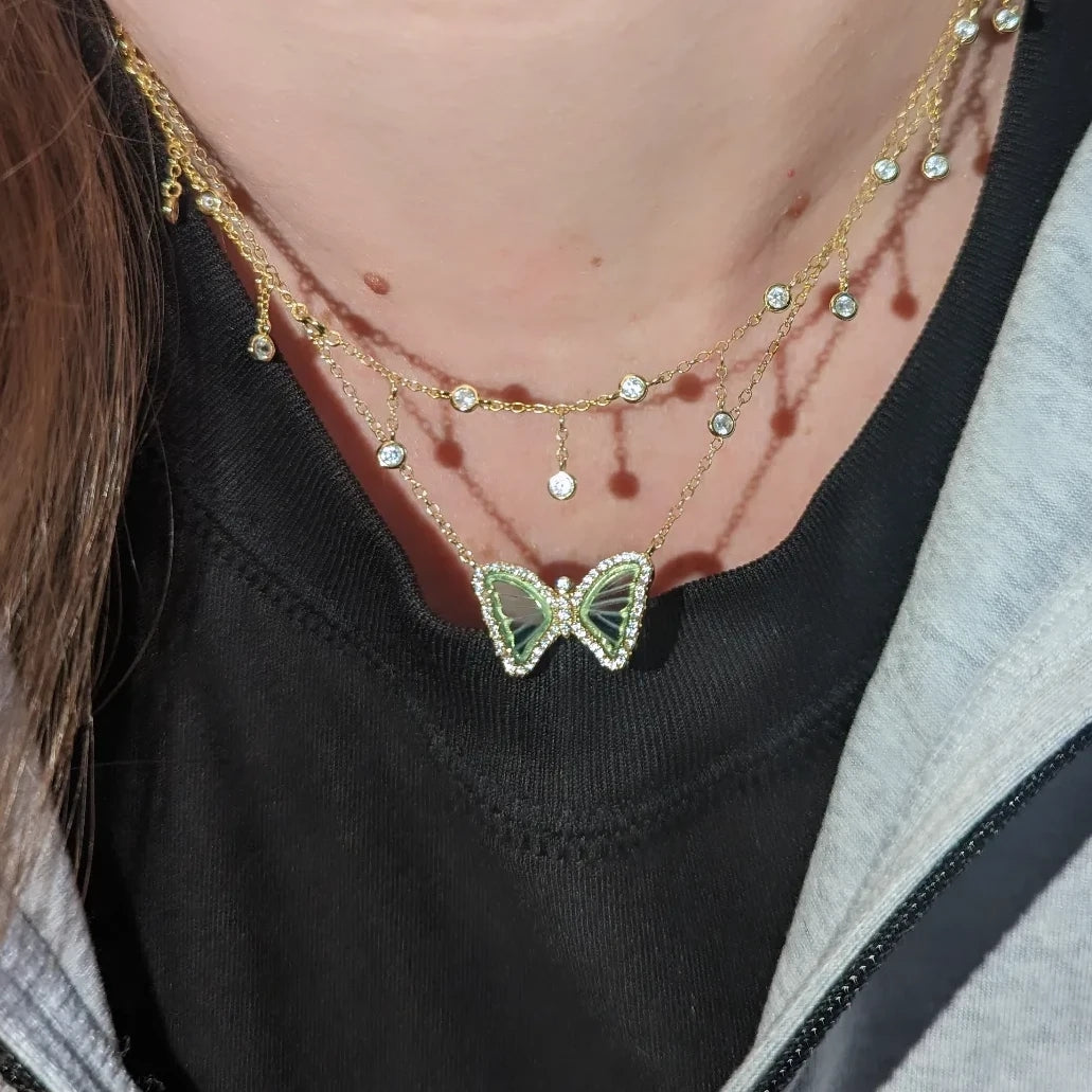 Rain Drop Choker Necklace With Crystals