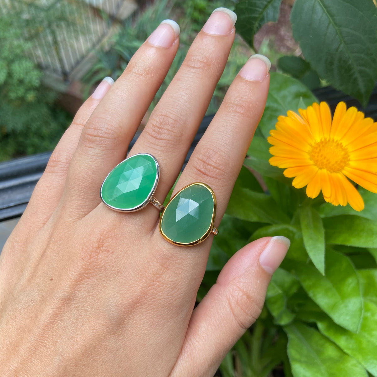 Chrysoprase Gemstone Ring