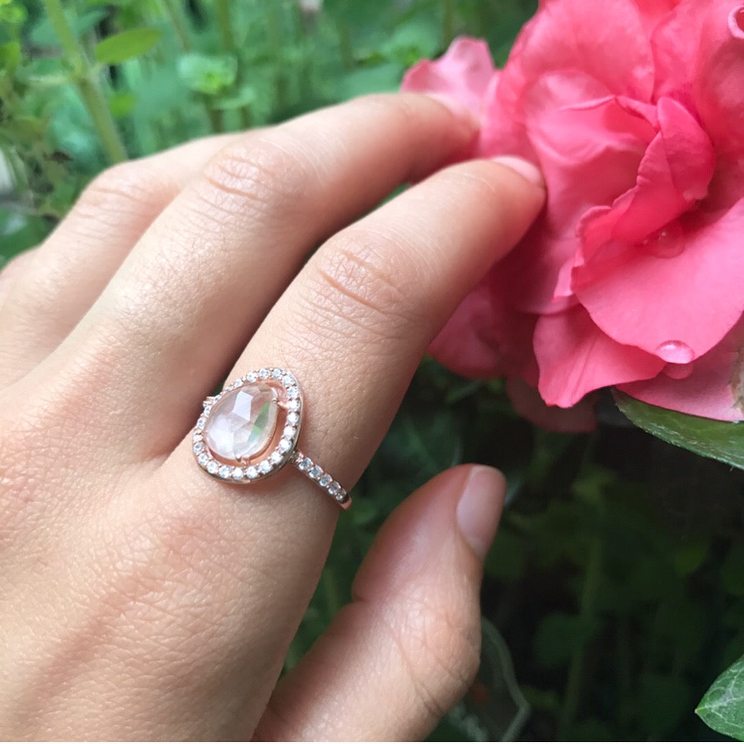 Deanna Ring Quartz With Crystals on Band