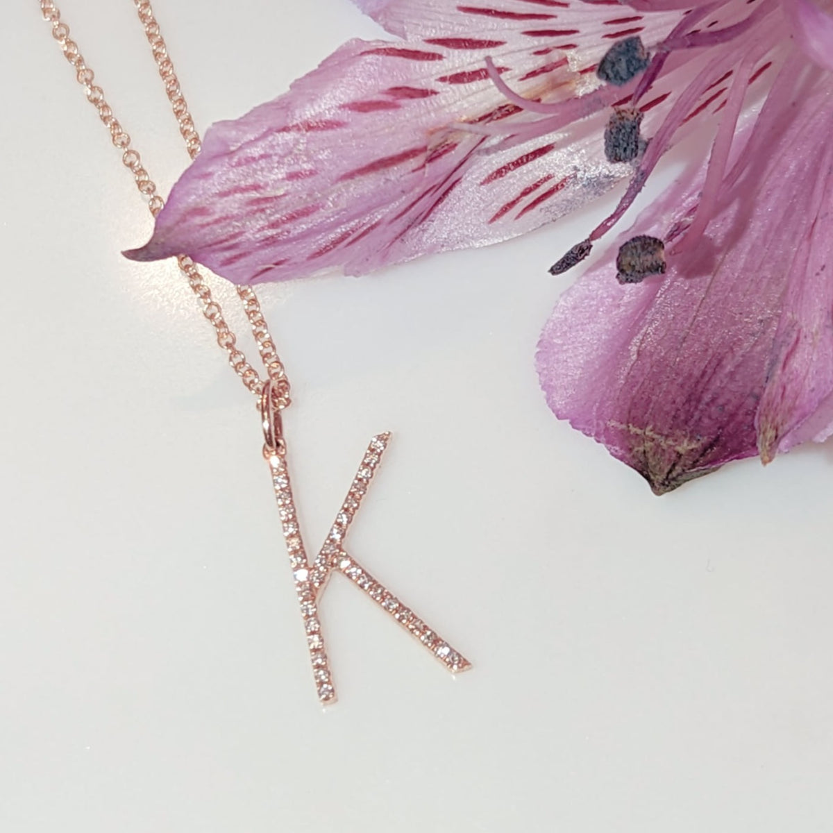 Large Diamond Initial Necklace