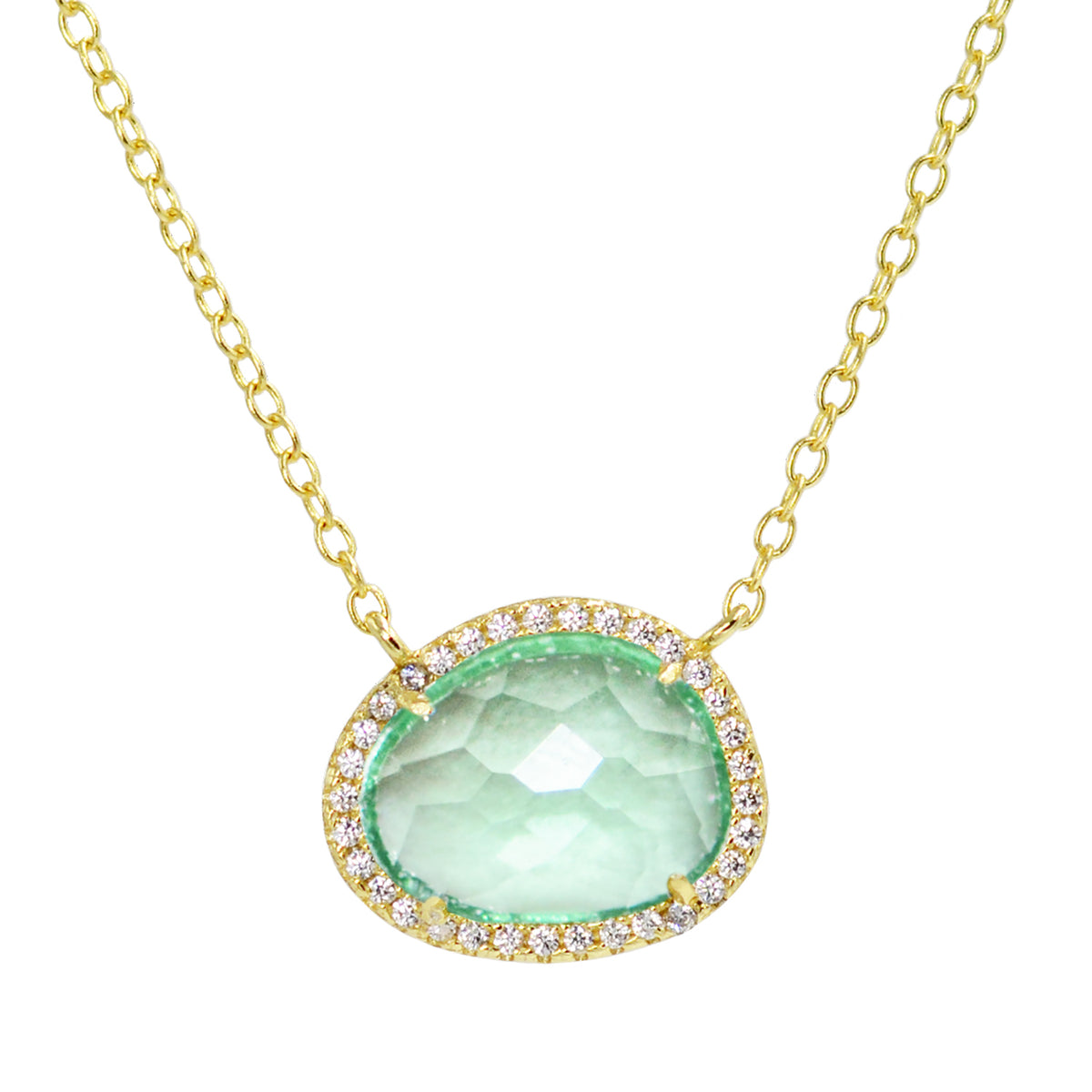 Kokoto Lab Created Gemstone Necklace Paraiba Green
