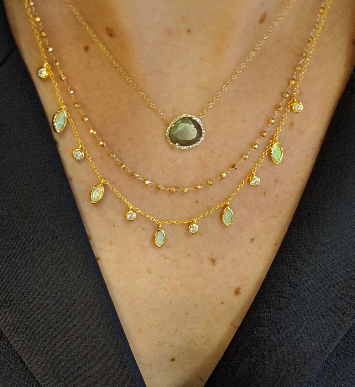 Drops of Spring Opal Necklace
