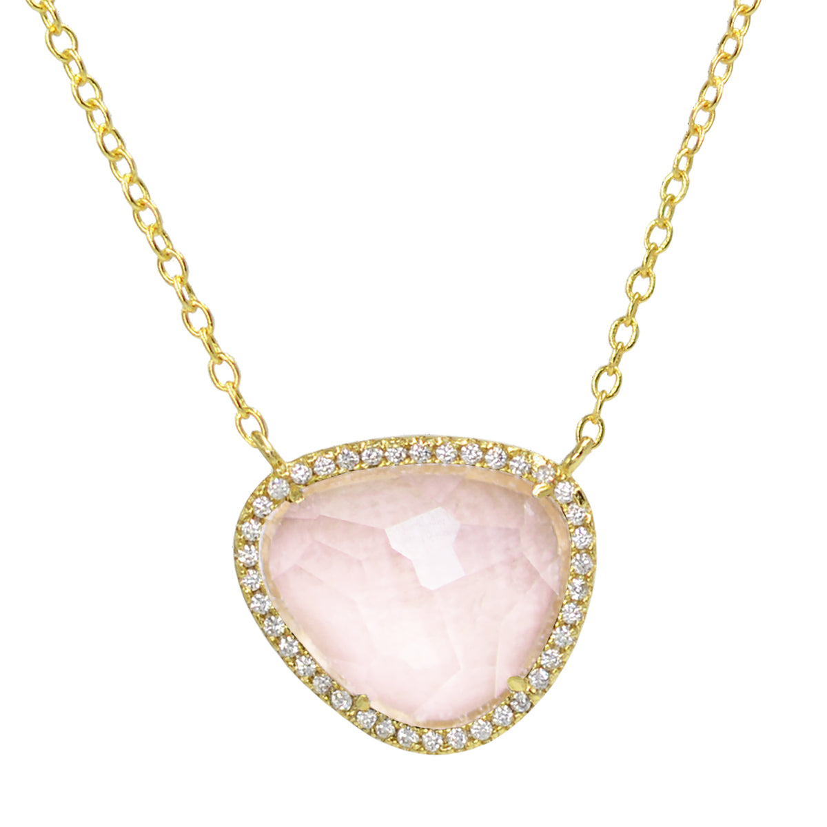 Marina Lab Created Gemstone Necklace With Crystals Pink Morganite
