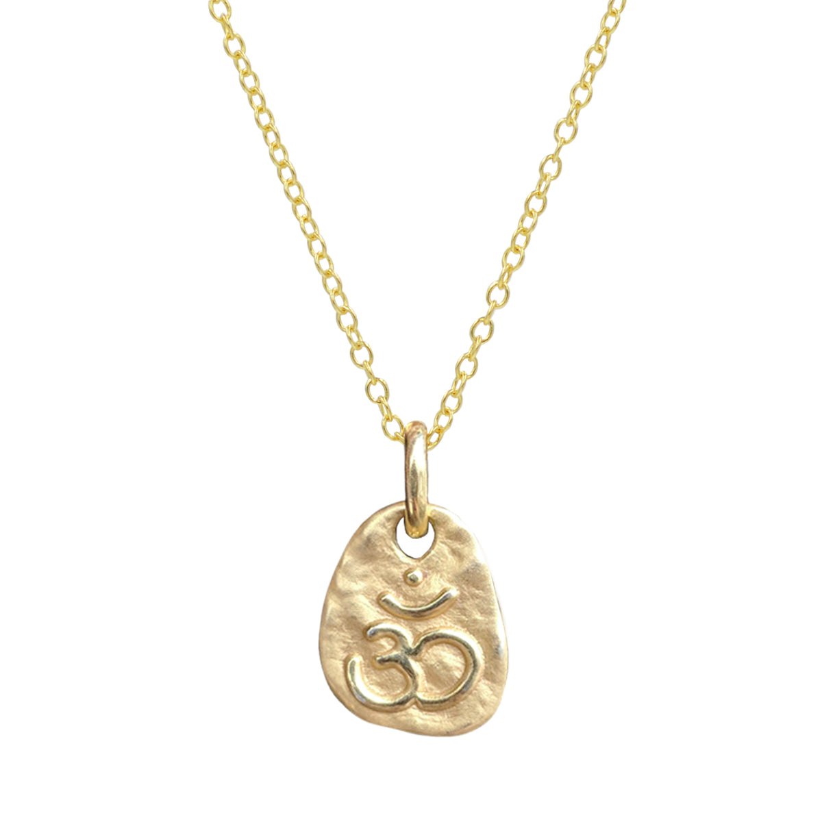 Om Charm Necklace Brushed Gold