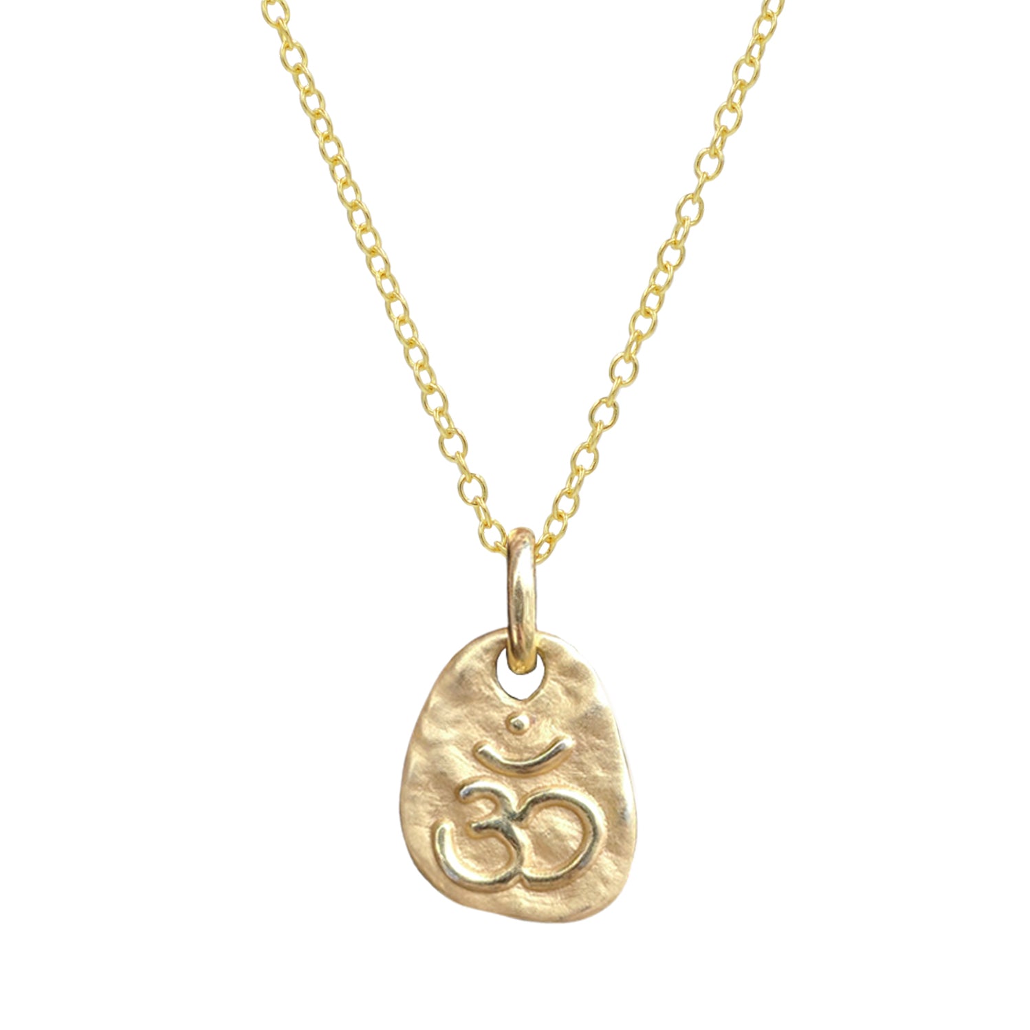 Om Charm Necklace Brushed Gold