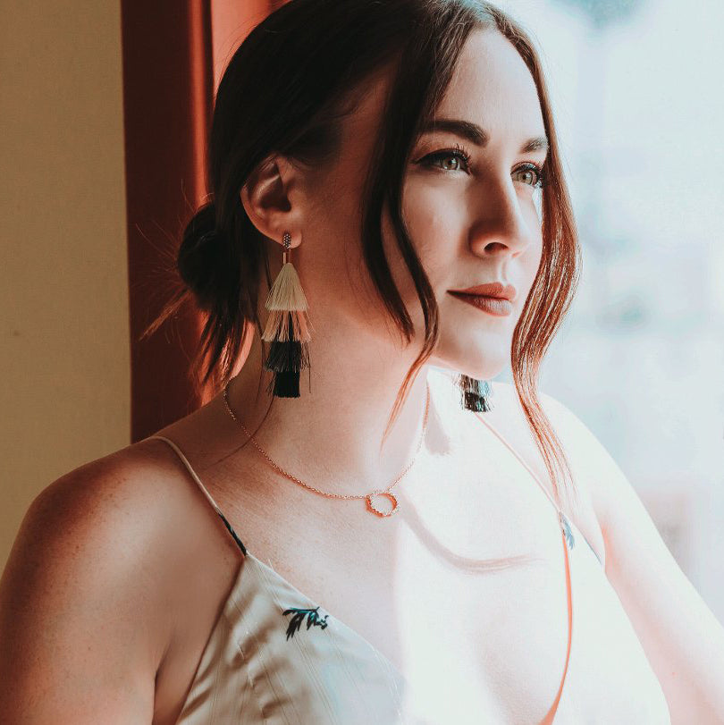 Oval Constellation Necklace With Crystals Lifestyle