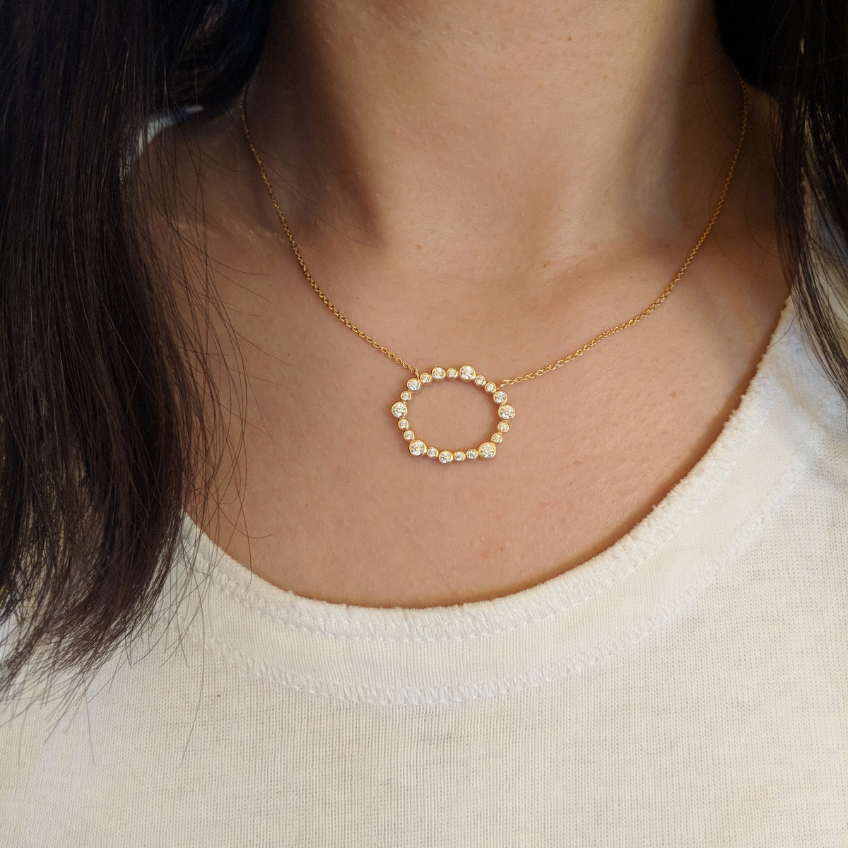 Oval Constellation Necklace With Crystals