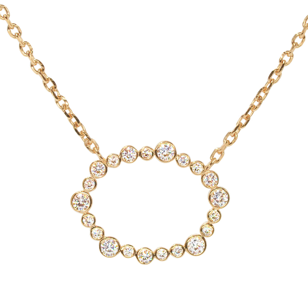 Oval Constellation Necklace With Crystals Rose Gold