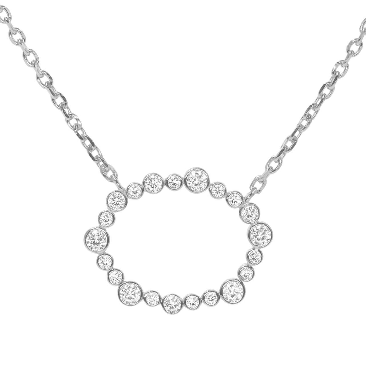 Oval Constellation Necklace With Crystals Silver
