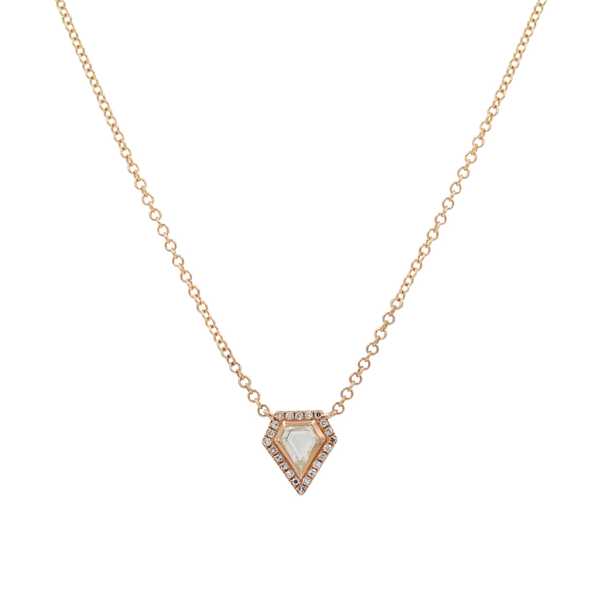 Rose Cut Diamond Kite Necklace