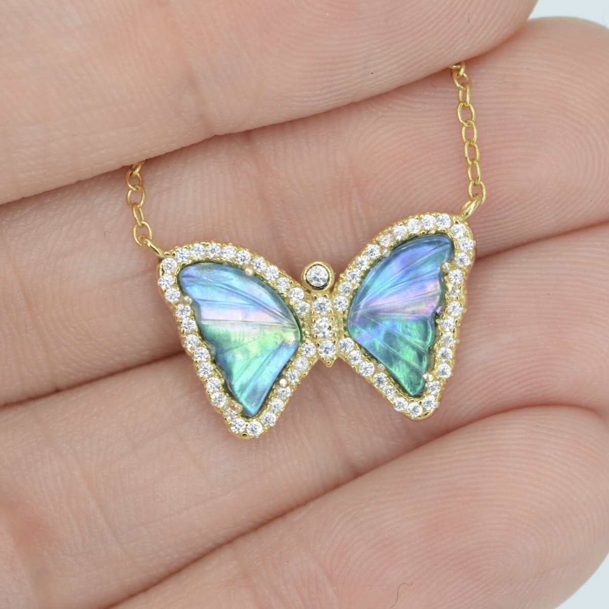 Mini Mother-of-Pearl Butterfly Necklace