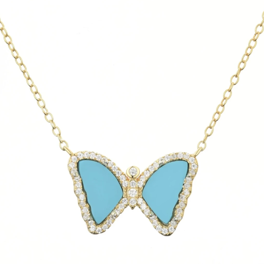 Mini Turquoise Butterfly Necklace