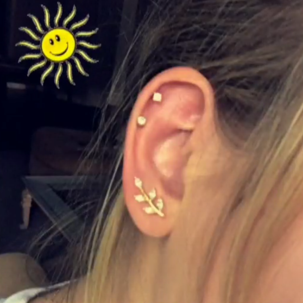 Olive Branch Crawler Earrings