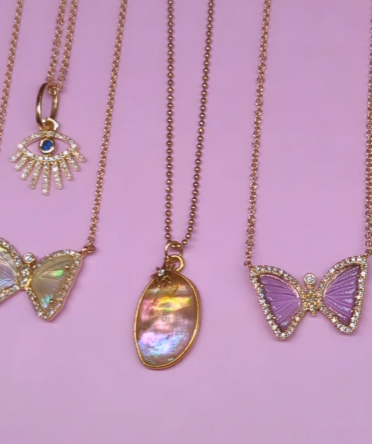 Sunset Tourmaline Necklace with Diamond Star Charm