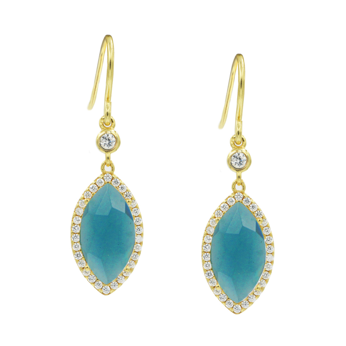 Adina Earrings in London Blue Topaz Gold