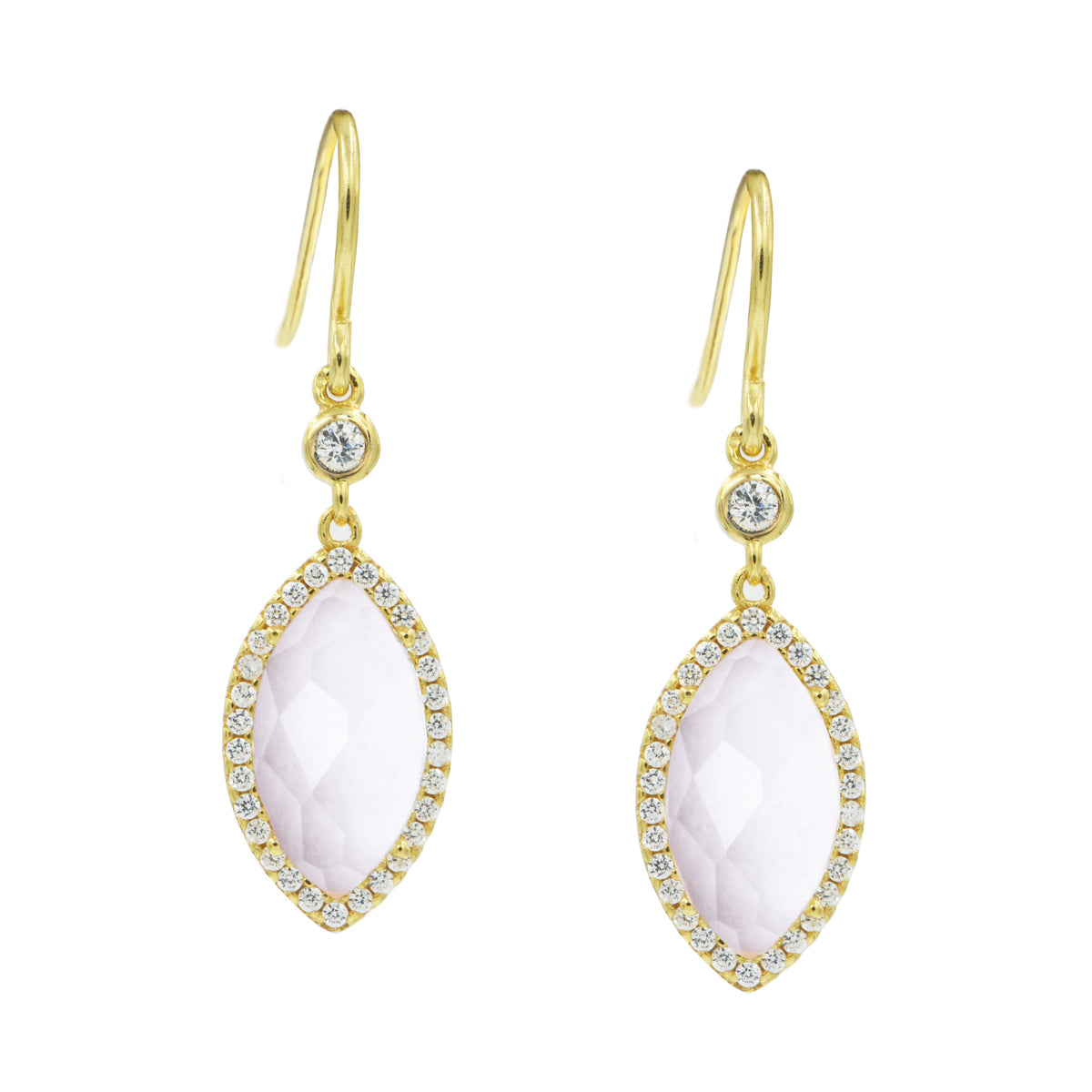 Adina Earrings in Morganite Pink Gold