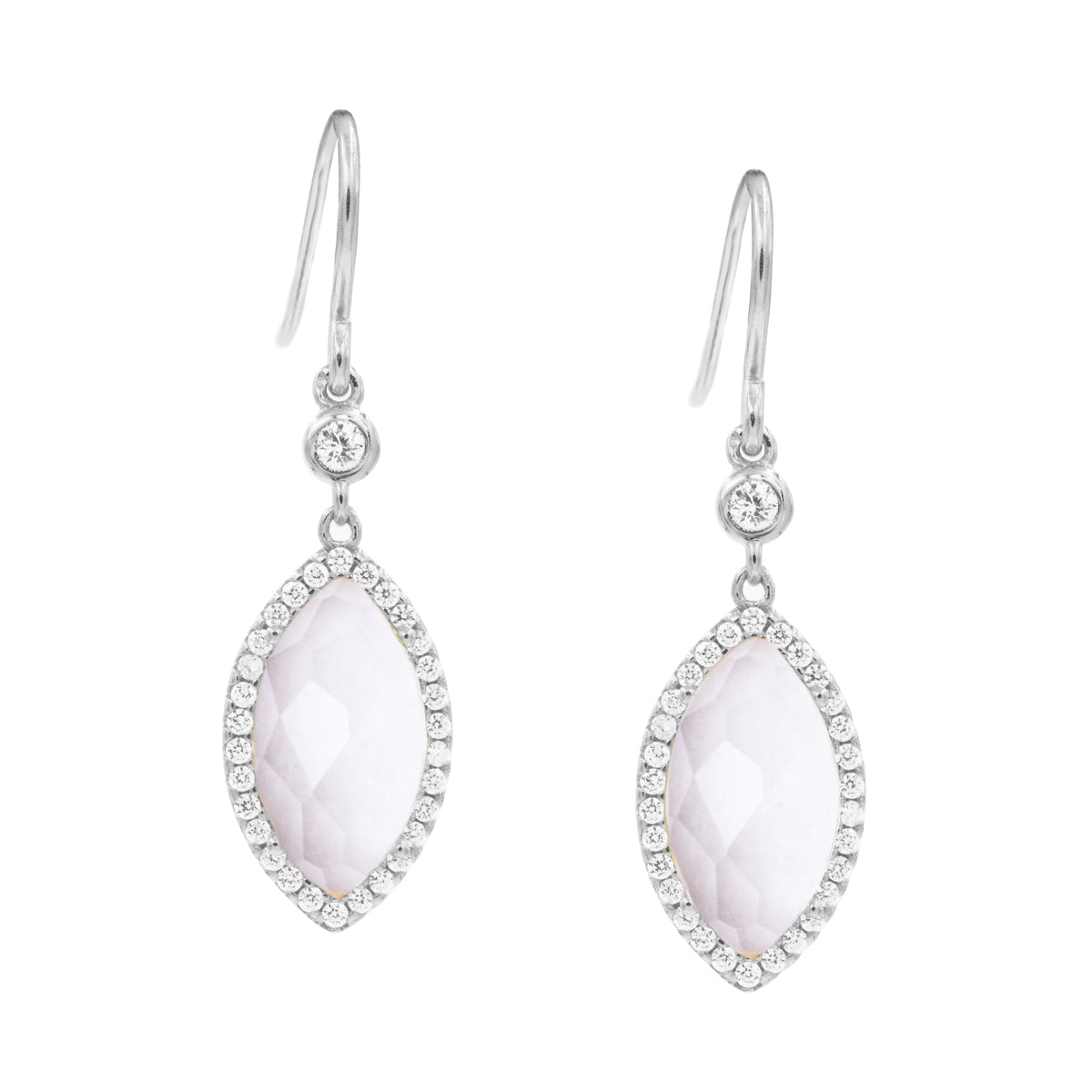 Adina Earrings in Morganite Pink Silver